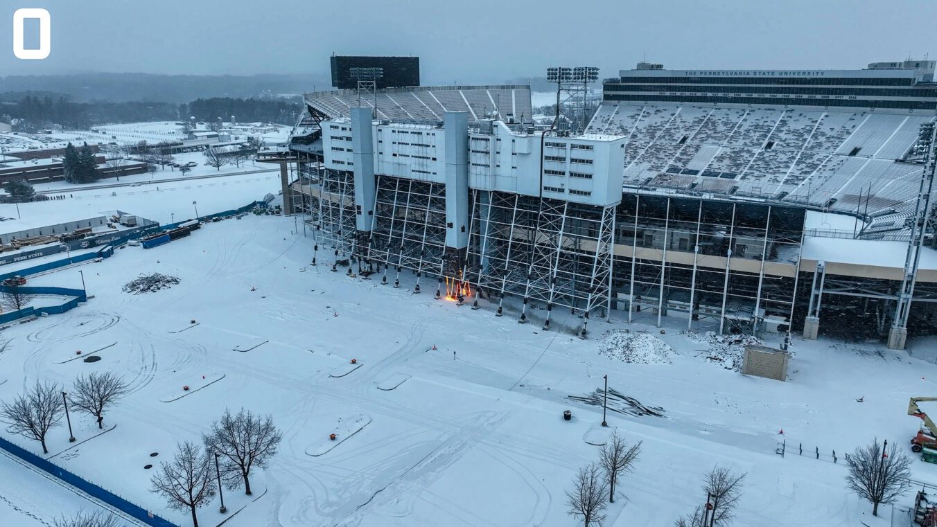 press box demolition begins at Beaver Stadium