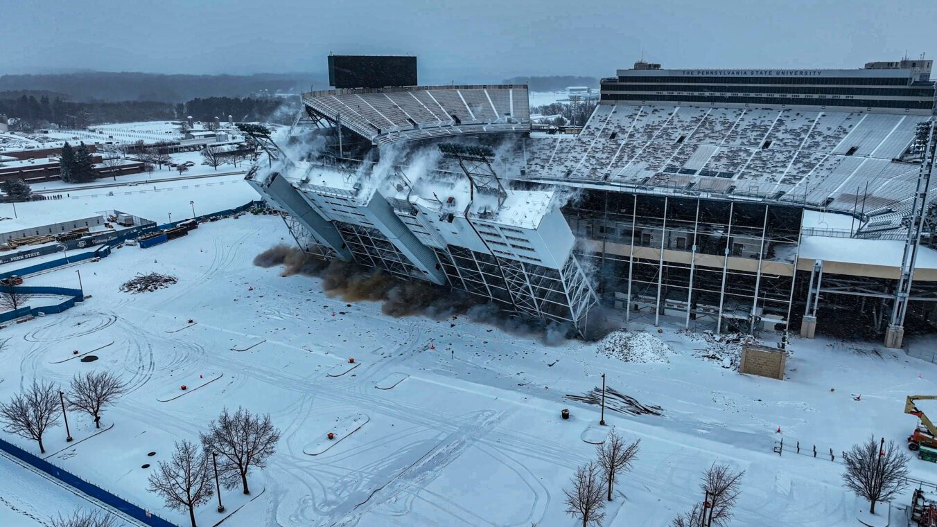 demolition of the Beaver Stadium press box